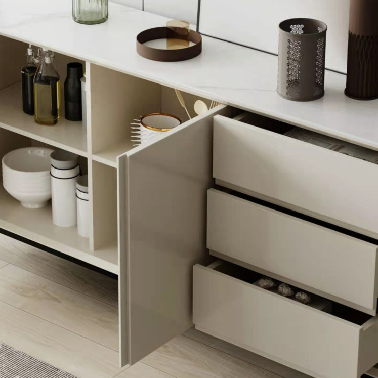 Glam 2-Door Sideboard Sintered Stone Top Sideboard for Living Room Clearhalo 'buffet_sideboard' 'Buffets & Sideboards' 'furn' 'furn_buffet_sideboard' 'Furniture' 'Kitchen & Dining Furniture' 5171277