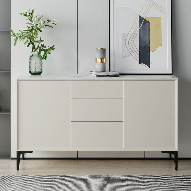 Glam 2-Door Sideboard Sintered Stone Top Sideboard for Living Room Apricot Clearhalo 'buffet_sideboard' 'Buffets & Sideboards' 'furn' 'furn_buffet_sideboard' 'Furniture' 'Kitchen & Dining Furniture' 5171281
