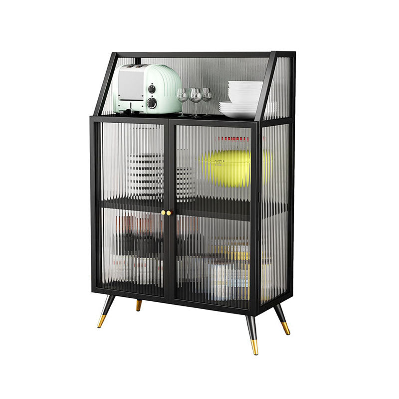 Sideboard moderna in Sideboard da pranzo in vetro bianco e nero con porta per soggiorno