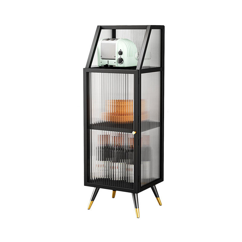 Sideboard moderna in Sideboard da pranzo in vetro bianco e nero con porta per soggiorno