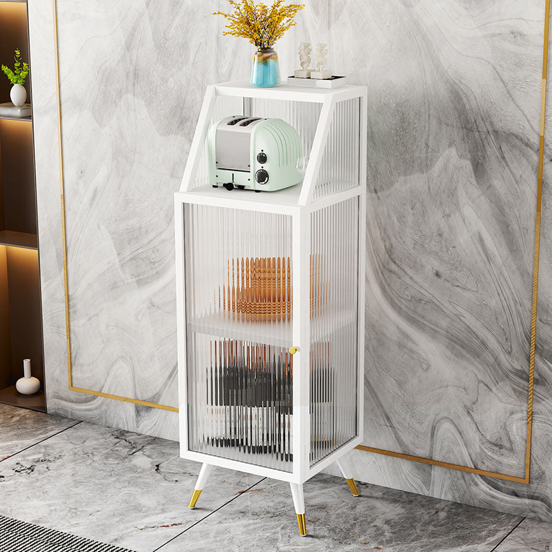 Sideboard moderna in Sideboard da pranzo in vetro bianco e nero con porta per soggiorno