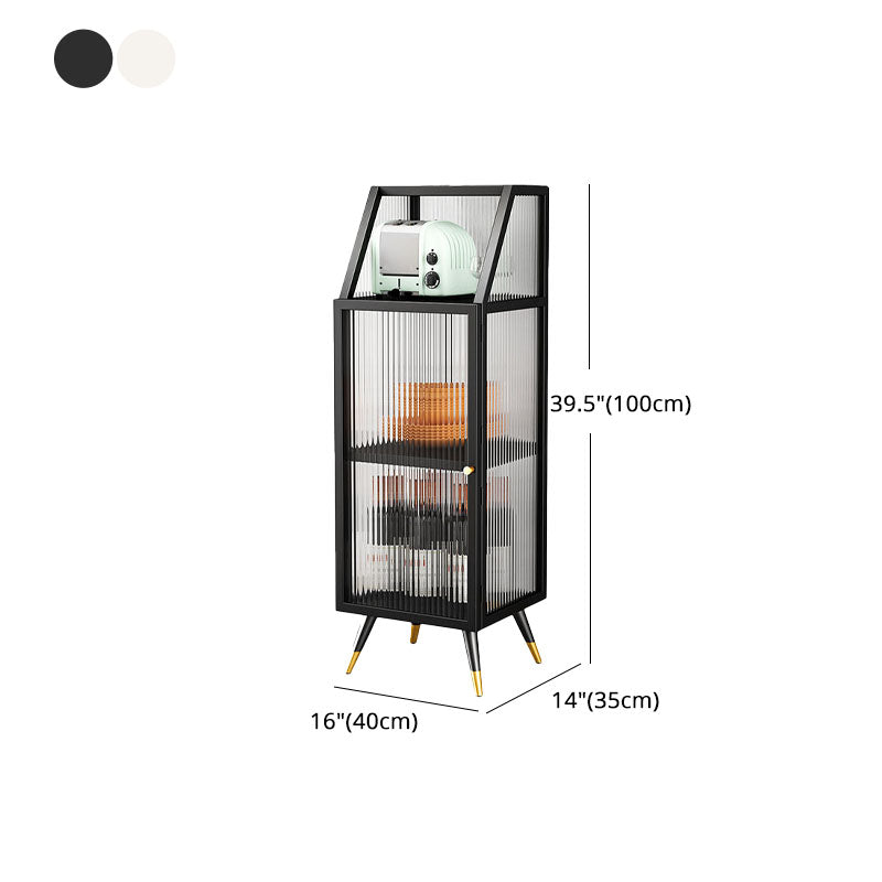 Sideboard moderna in Sideboard da pranzo in vetro bianco e nero con porta per soggiorno