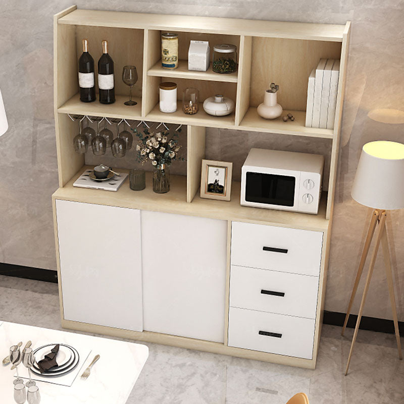 Server di sala da pranzo del server in legno fabbricato contemporaneo con porta e cassetto