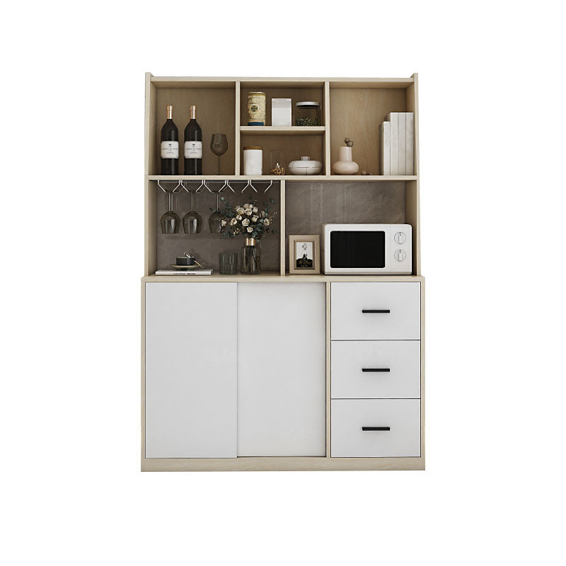 Server di sala da pranzo del server in legno fabbricato contemporaneo con porta e cassetto