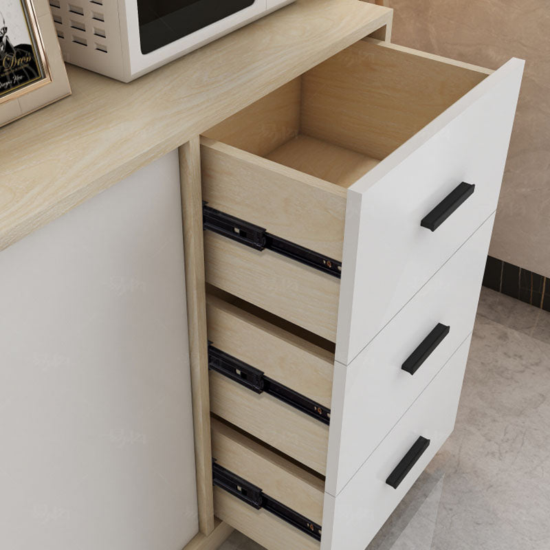 Server di sala da pranzo del server in legno fabbricato contemporaneo con porta e cassetto