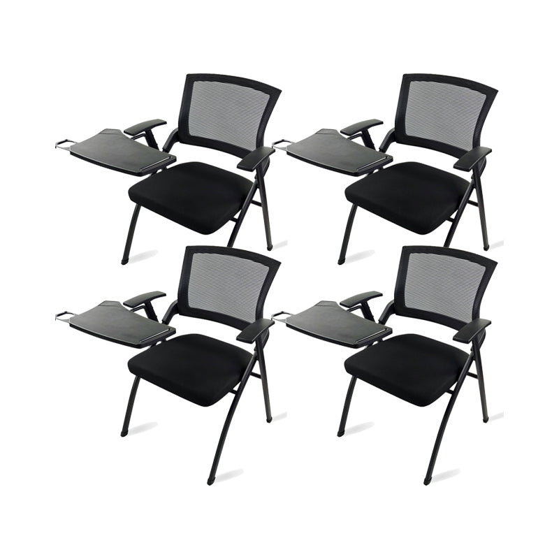 Mesh Mid Back Conference Chair Modern Style Fixed Arms Office Chair Small Writing Pad 4 Piece Set Casters Not Included Clearhalo 'furn' 'furn_office_chair' 'Furniture' 'Office Chairs' 'Office Furniture' 'office_chair' 5171615