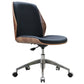 Armless Conference Chair with Chrome Frame Modern Leather Office Chair Black Casters Included Clearhalo 'furn' 'furn_office_chair' 'Furniture' 'Office Chairs' 'Office Furniture' 'office_chair' 5171630