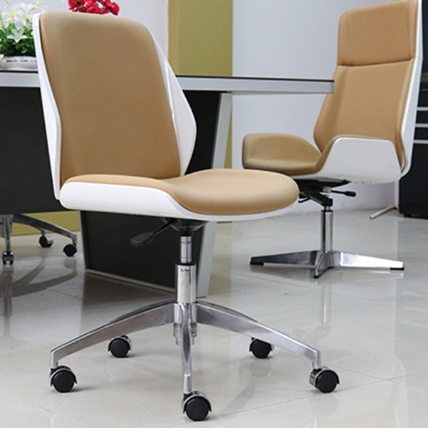 Armless Conference Chair with Chrome Frame Modern Leather Office Chair Clearhalo 'furn' 'furn_office_chair' 'Furniture' 'Office Chairs' 'Office Furniture' 'office_chair' 5171633
