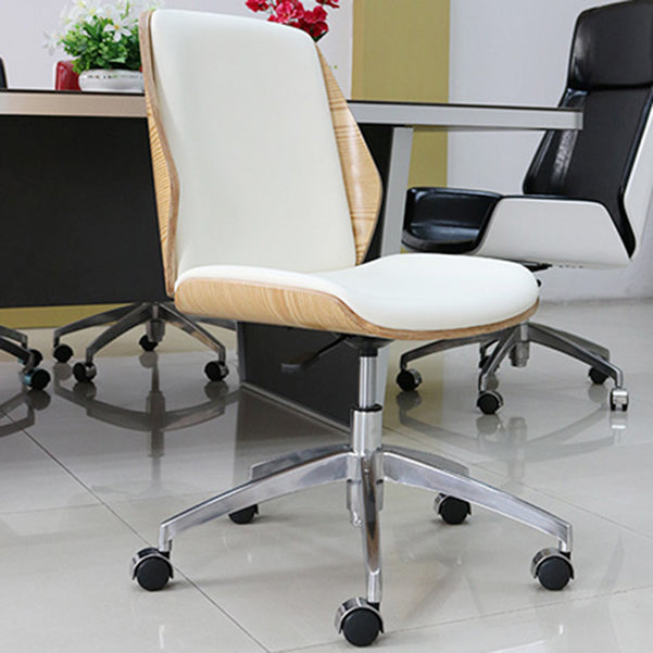 Armless Conference Chair with Chrome Frame Modern Leather Office Chair Clearhalo 'furn' 'furn_office_chair' 'Furniture' 'Office Chairs' 'Office Furniture' 'office_chair' 5171635