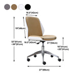 Armless Conference Chair with Chrome Frame Modern Leather Office Chair Clearhalo 'furn' 'furn_office_chair' 'Furniture' 'Office Chairs' 'Office Furniture' 'office_chair' 5171647