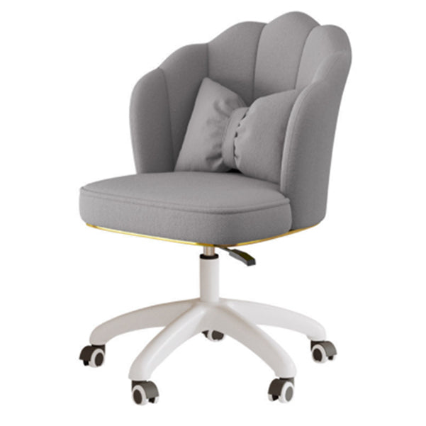 Ergonomic Low-Back Desk Chair Contemporary Upholstered Armless Office Chair Grey Star Base Clearhalo 'furn' 'furn_office_chair' 'Furniture' 'Office Chairs' 'Office Furniture' 'office_chair' 5171677