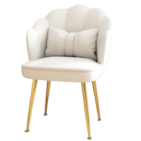 Ergonomic Low-Back Desk Chair Contemporary Upholstered Armless Office Chair White Four Legs Clearhalo 'furn' 'furn_office_chair' 'Furniture' 'Office Chairs' 'Office Furniture' 'office_chair' 5171683