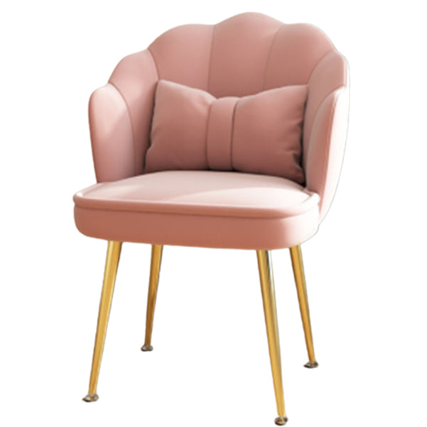 Ergonomic Low-Back Desk Chair Contemporary Upholstered Armless Office Chair Pink Four Legs Clearhalo 'furn' 'furn_office_chair' 'Furniture' 'Office Chairs' 'Office Furniture' 'office_chair' 5171684
