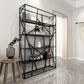Estantería vertical de metal estante contemporáneo estante de espalda abierta