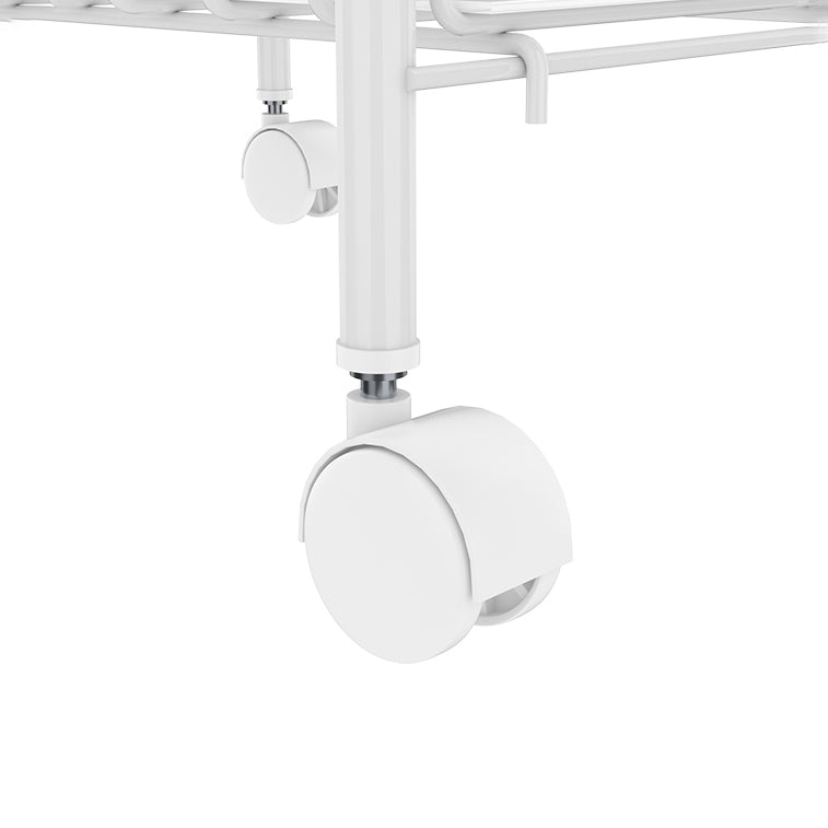 Libreria in stile moderno bianco aperta libreria in metallo con ruote a fuoco