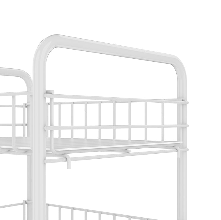 Libreria in stile moderno bianco aperta libreria in metallo con ruote a fuoco