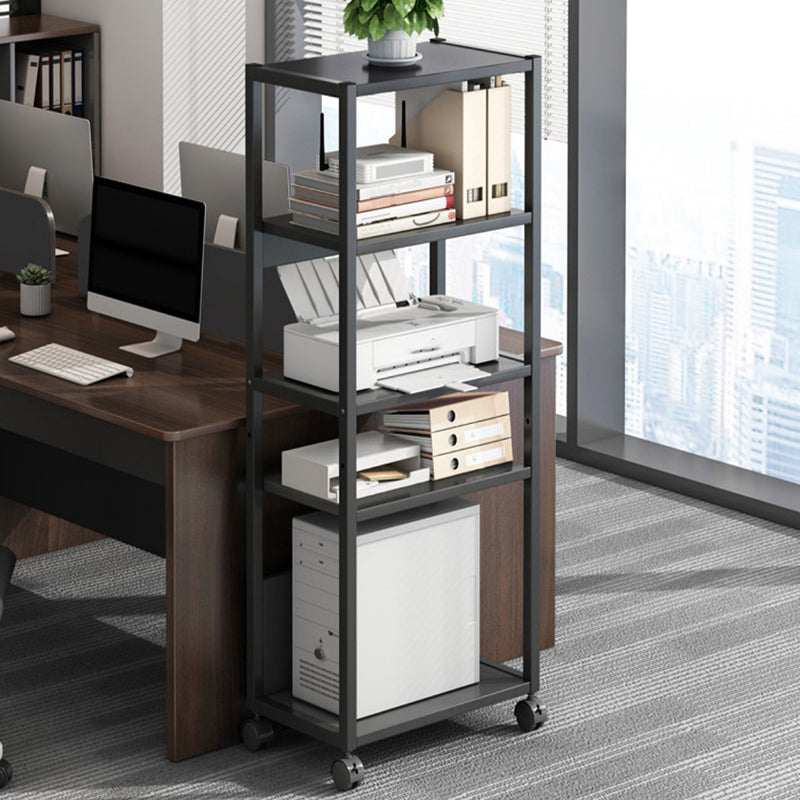 Modern Style Bookshelf Open Back Bookcase with Caster Wheels for Office Clearhalo 'Bookcases' 'furn' 'furn_bookcases' 'Furniture' 'Office Furniture' 5171961