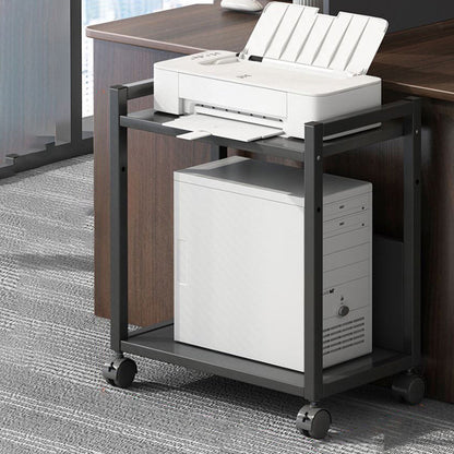 Modern Style Bookshelf Open Back Bookcase with Caster Wheels for Office 20.1"L x 11.8"W x 22.8"H Black Clearhalo 'Bookcases' 'furn' 'furn_bookcases' 'Furniture' 'Office Furniture' 5171962