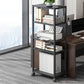 Modern Style Bookshelf Open Back Bookcase with Caster Wheels for Office 20.1"L x 11.8"W x 53.5"H Black Clearhalo 'Bookcases' 'furn' 'furn_bookcases' 'Furniture' 'Office Furniture' 5171975