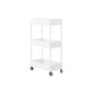 Contemporary Plastic Geometric Bookcase Open Back Bookshelf with Wheels