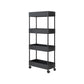 Contemporary Plastic Geometric Bookcase Open Back Bookshelf with Wheels