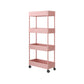 Contemporary Plastic Geometric Bookcase Open Back Bookshelf with Wheels