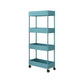 Contemporary Plastic Geometric Bookcase Open Back Bookshelf with Wheels