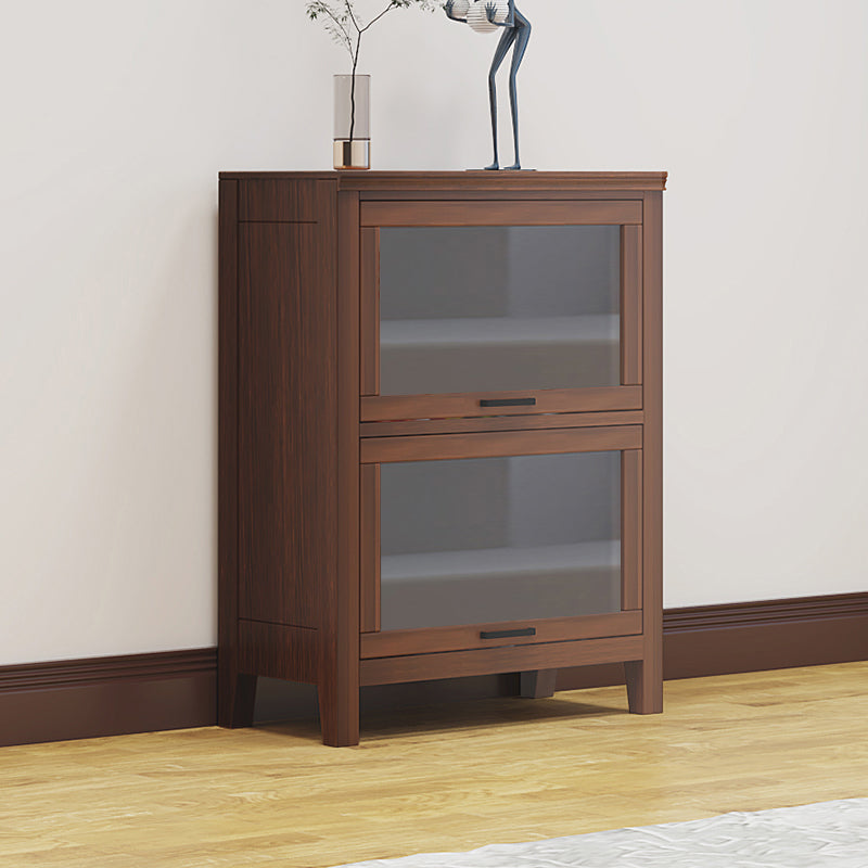 11.81"W Bookcase Contemporary Style Solid Wood Bookshelf for Home Office with Doors 24"L x 12"W x 33"H Brown Clearhalo 'Bookcases' 'furn' 'furn_bookcases' 'Furniture' 'Office Furniture' 5172080