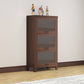 11.81"W Bookcase Contemporary Style Solid Wood Bookshelf for Home Office with Doors 23.6"L x 11.8"W x 46.9"H Brown Clearhalo 'Bookcases' 'furn' 'furn_bookcases' 'Furniture' 'Office Furniture' 5172081
