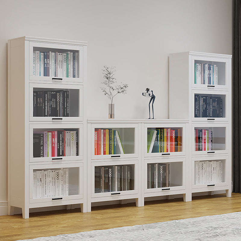 11.81"W Bookcase Contemporary Style Solid Wood Bookshelf for Home Office with Doors Clearhalo 'Bookcases' 'furn' 'furn_bookcases' 'Furniture' 'Office Furniture' 5172087