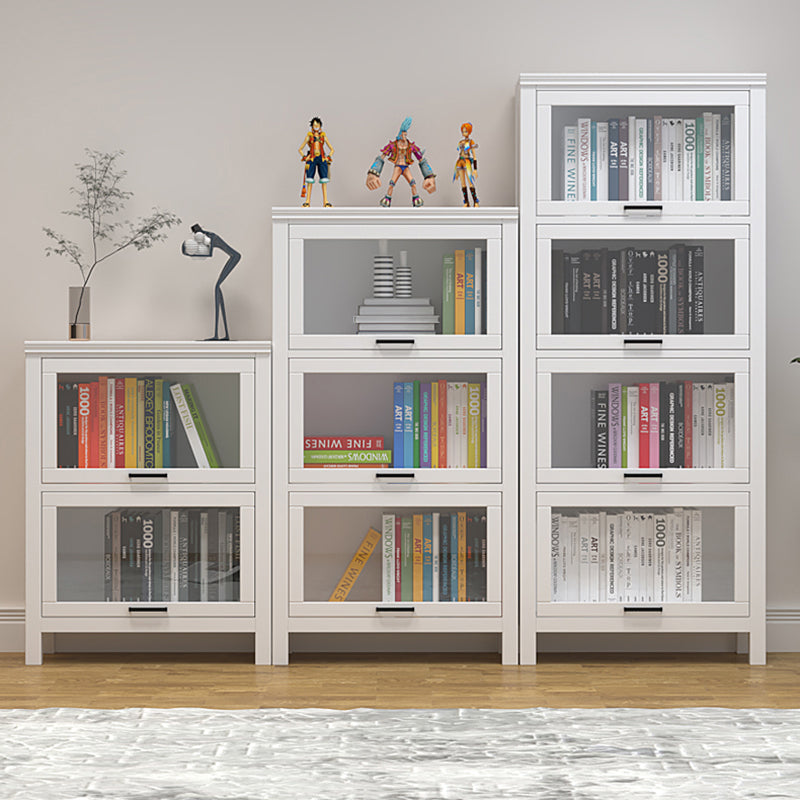 11.81"W Bookcase Contemporary Style Solid Wood Bookshelf for Home Office with Doors Clearhalo 'Bookcases' 'furn' 'furn_bookcases' 'Furniture' 'Office Furniture' 5172088