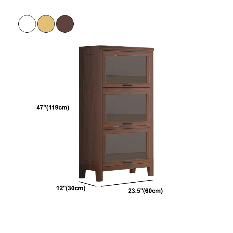 11.81"W Bookcase Contemporary Style Solid Wood Bookshelf for Home Office with Doors Clearhalo 'Bookcases' 'furn' 'furn_bookcases' 'Furniture' 'Office Furniture' 5172090