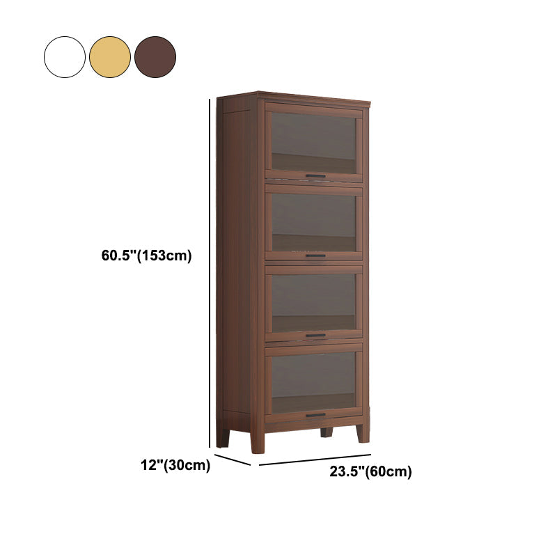 11.81"W Bookcase Contemporary Style Solid Wood Bookshelf for Home Office with Doors Clearhalo 'Bookcases' 'furn' 'furn_bookcases' 'Furniture' 'Office Furniture' 5172091