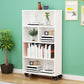 Contemporary Standard Bookcase Vertical Closed Back Bookshelf with Wheels 31.5"L x 11.8"W x 51.2"H White Clearhalo 'Bookcases' 'furn' 'furn_bookcases' 'Furniture' 'Office Furniture' 5172092