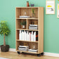 Contemporary Standard Bookcase Vertical Closed Back Bookshelf with Wheels 31.5"L x 11.8"W x 51.2"H Natural Clearhalo 'Bookcases' 'furn' 'furn_bookcases' 'Furniture' 'Office Furniture' 5172100