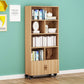 Contemporary Standard Bookcase Vertical Closed Back Bookshelf with Wheels Clearhalo 'Bookcases' 'furn' 'furn_bookcases' 'Furniture' 'Office Furniture' 5172103