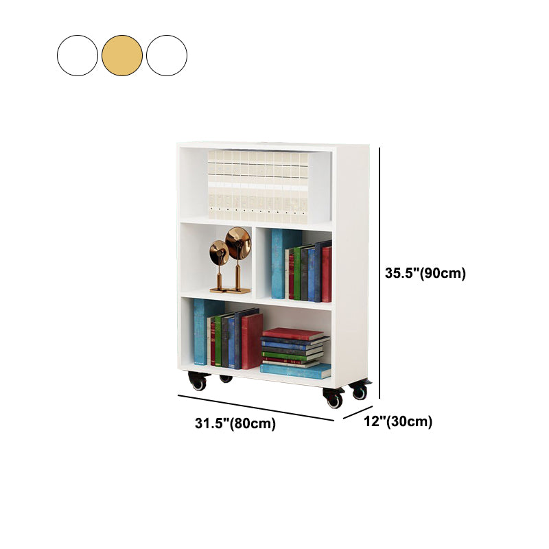 Contemporary Standard Bookcase Vertical Closed Back Bookshelf with Wheels Clearhalo 'Bookcases' 'furn' 'furn_bookcases' 'Furniture' 'Office Furniture' 5172107