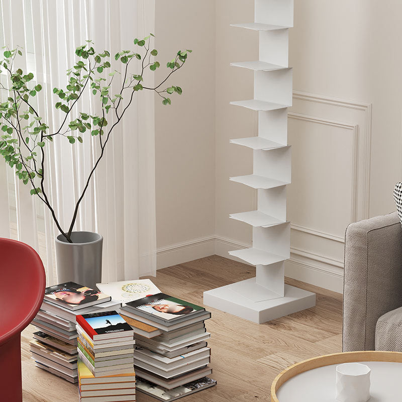 Hedendaagse stijl geometrische boekenkast verticale gesloten back -boekenplank