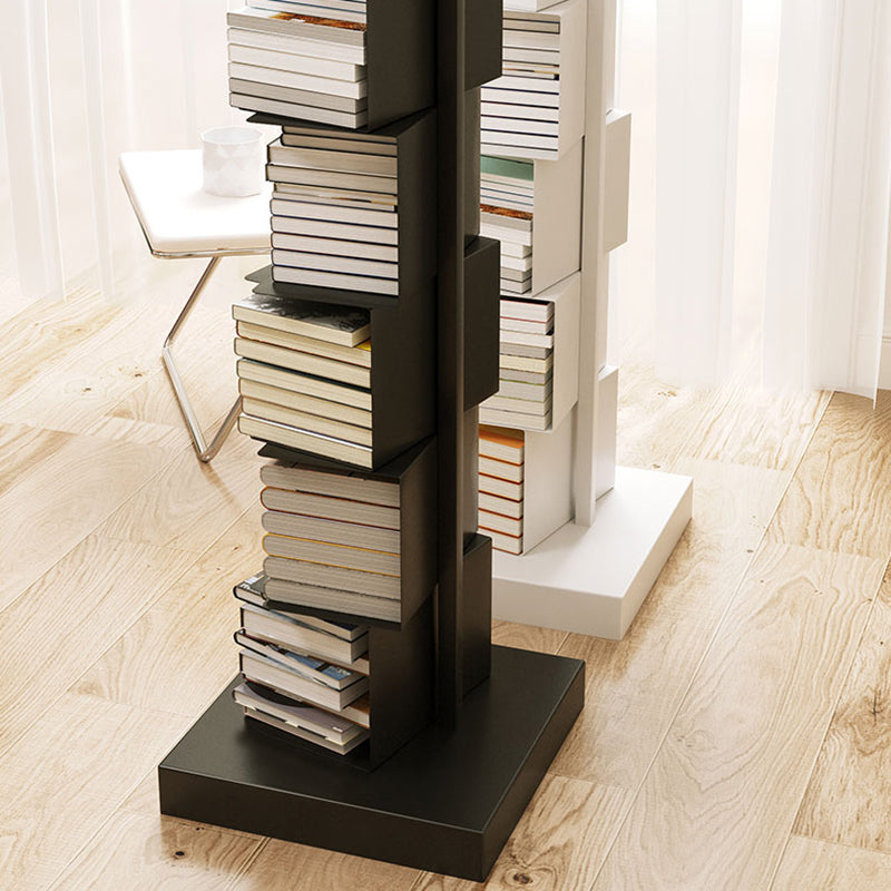 Contemporary Style Geometric Bookcase Vertical Closed Back Bookshelf