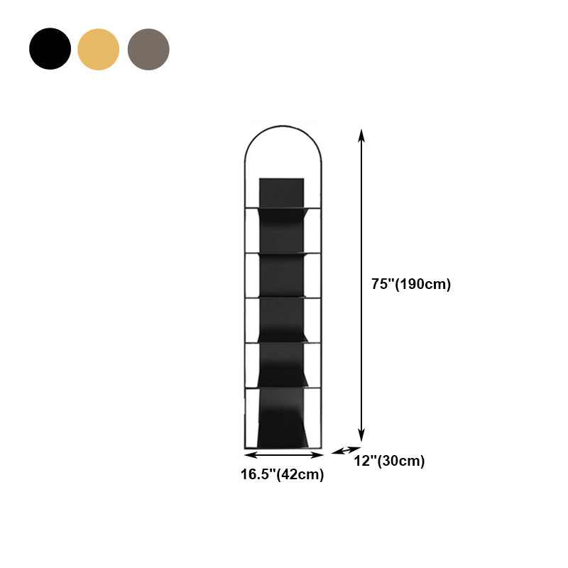 Modern Style Bookshelf Closed Back Metal Bookcase for Living Room