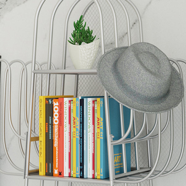Modern Standard Bookshelf Closed Back Metal Bookcase for Home