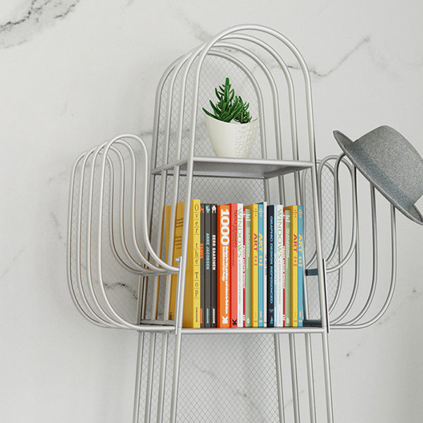 Modern Standard Bookshelf Closed Back Metal Bookcase for Home