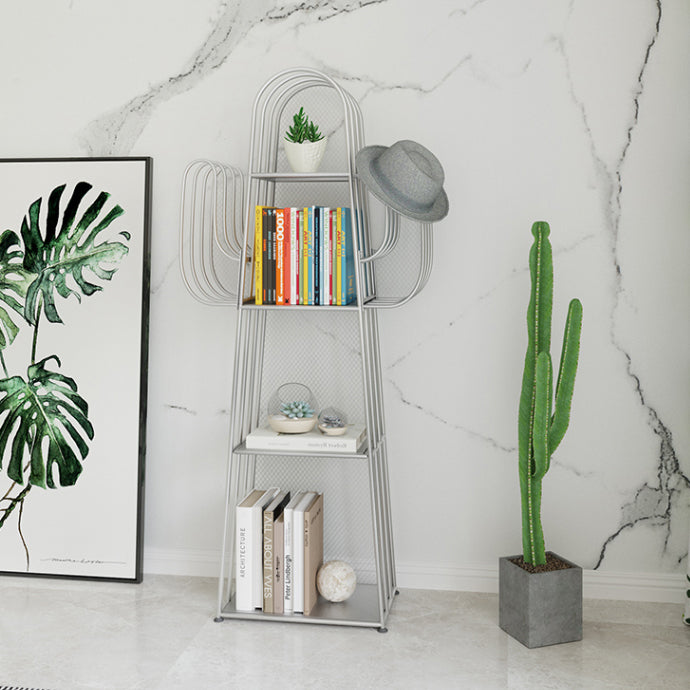 Modern Standard Bookshelf Closed Back Metal Bookcase for Home