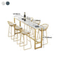 Steen rechthoek bar eettafel eigentijdse balktafel met schroefbasis in goud