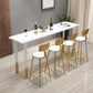 Solid Wood Bar Dining Table Traditional Luxury Bar Table with Sled Base in Gold White Without Chairs Clearhalo 'Bar Furniture' 'Bar Tables' 'bar_tables' 'furn' 'furn_bar_tables' 'Furniture' 'Kitchen & Dining Furniture' 5172925