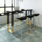 Solid Wood Bar Dining Table Traditional Luxury Bar Table with Sled Base in Gold 70.9"L x 15.7"W x 41.3"H Black Without Chairs Clearhalo 'Bar Furniture' 'Bar Tables' 'bar_tables' 'furn' 'furn_bar_tables' 'Furniture' 'Kitchen & Dining Furniture' 5172926
