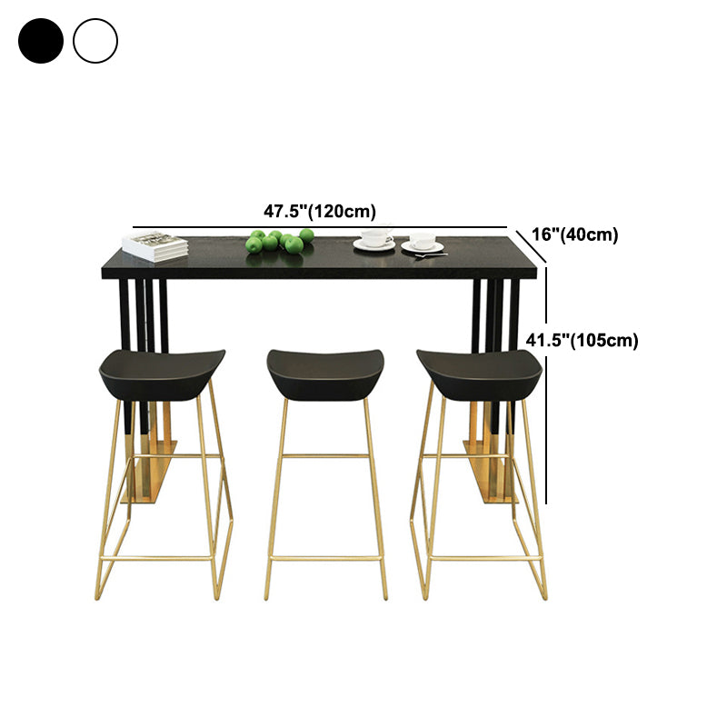 Solid Wood Bar Dining Table Traditional Luxury Bar Table with Sled Base in Gold Clearhalo 'Bar Furniture' 'Bar Tables' 'bar_tables' 'furn' 'furn_bar_tables' 'Furniture' 'Kitchen & Dining Furniture' 5172930