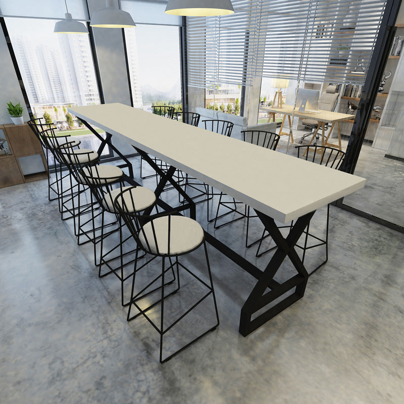 Pine Wood Bar Dining Table Traditional Luxury Rectangle Bar Table with Trestle Base Black Without Chairs Clearhalo 'Bar Furniture' 'Bar Tables' 'bar_tables' 'furn' 'furn_bar_tables' 'Furniture' 'Kitchen & Dining Furniture' 5172945