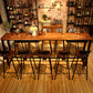 Pine Wood Bar Dining Table Industrial Rectangle Bar Table with Trestle Base in Black