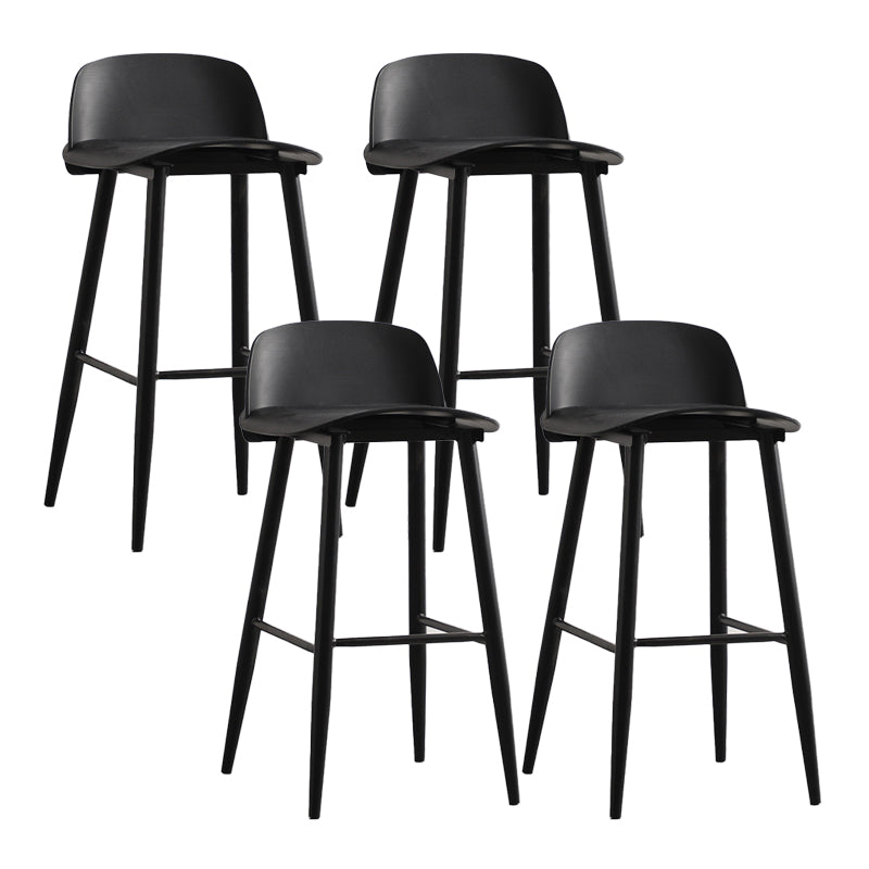 Modern Backrest Armless Counter Stool Iron Cafe Bar Stool with Acrylic Seat and Pedal Black 4 Piece Set Clearhalo 'Bar Furniture' 'Bar Stools' 'bar_stools' 'furn' 'furn_bar_stools' 'Furniture' 'Kitchen & Dining Furniture' 5173084